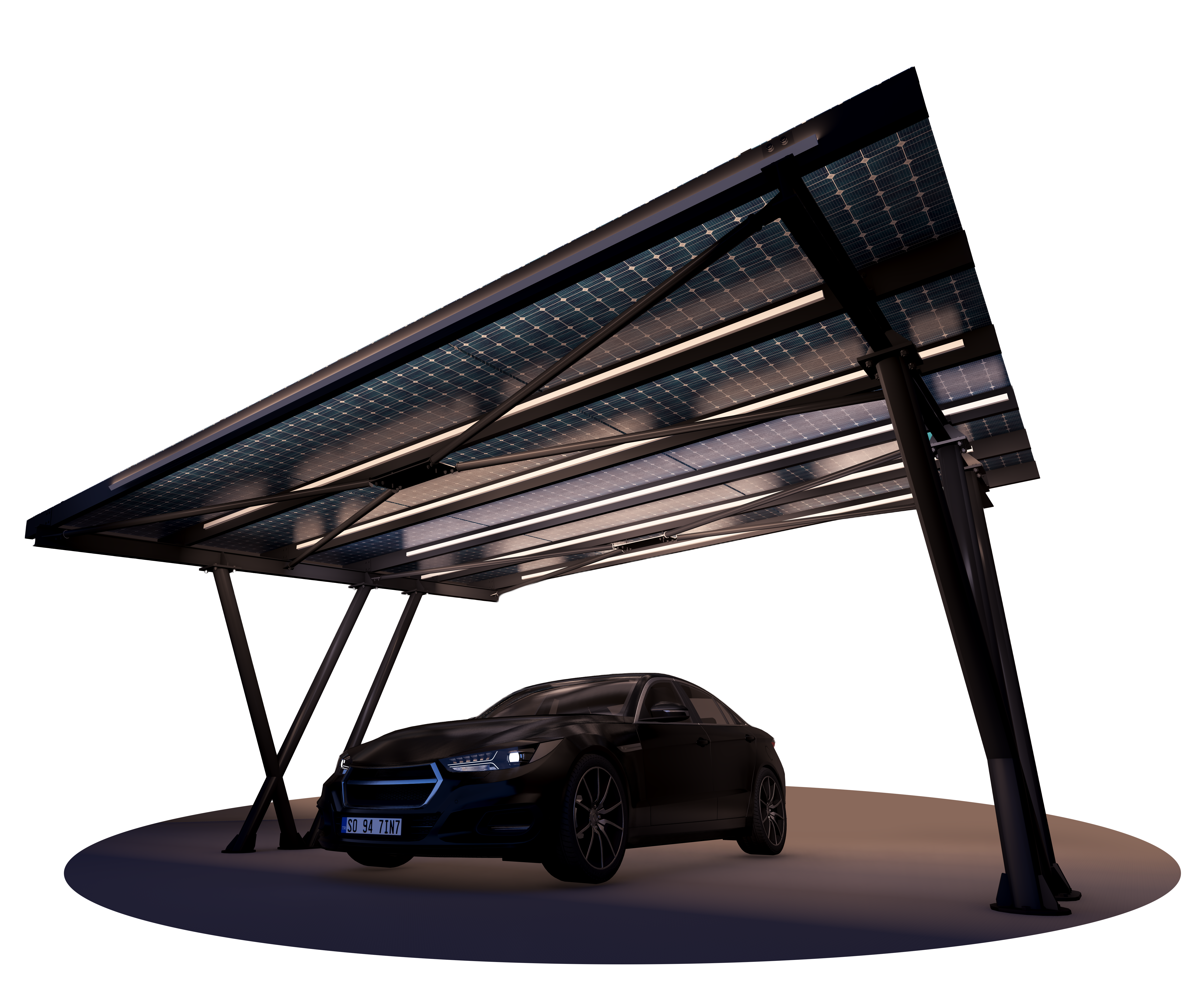 Güneş panelleri ile modern bir Solar Carport